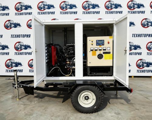 Дизельный генератор DIWEI АД-30HZ 30 кВт CUMMINS в шумозащитном кожухе на прицепе (на колесах) ДЭС
